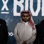 Artur Beterbiev, Turki Al-Sheikh and Dmitry Bivol