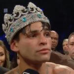 "KingRy" Ryan Garcia wearing Crown after Devin Haney fight