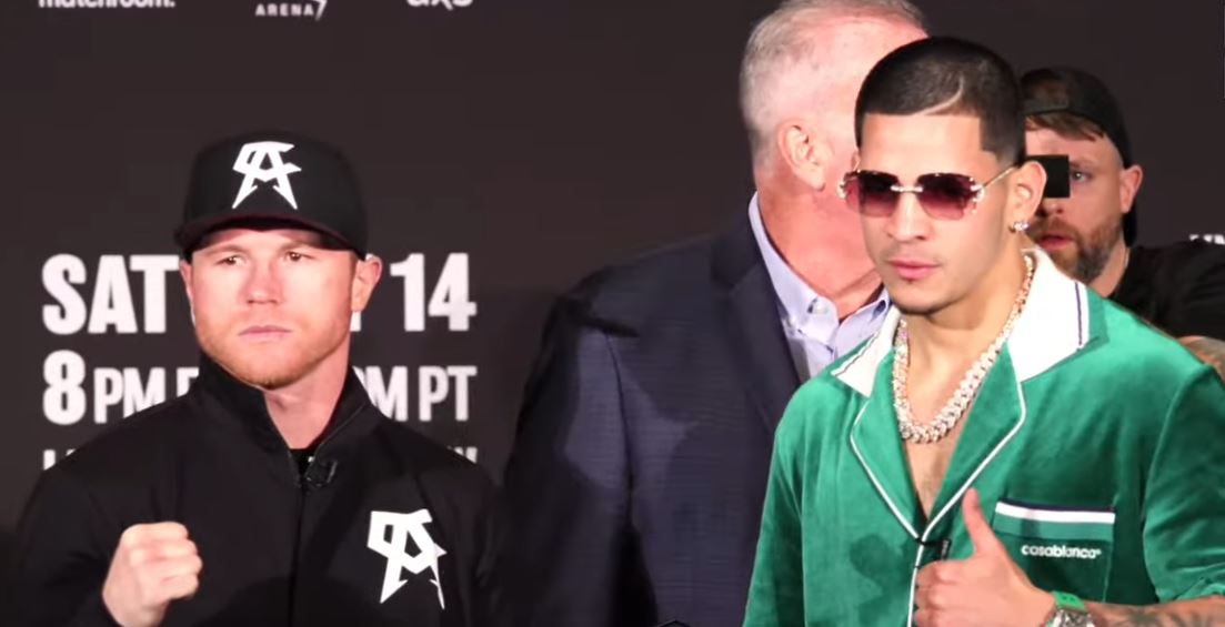 Canelo and Edgar Berlanga press conference photo