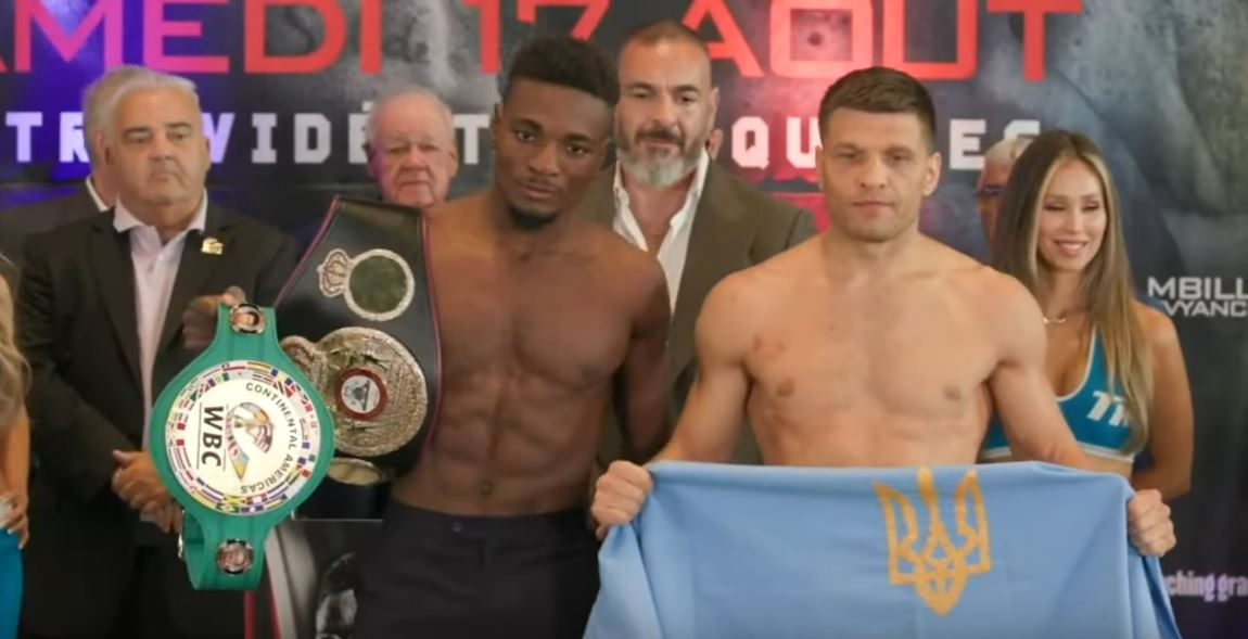 Photo of Christian Mbilli vs Sergiy Derevyanchenko WEIGH-IN on August 16 2024