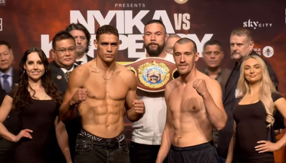 David Nyika vs. Tommy Karpency Fight Weigh in Photo 2024