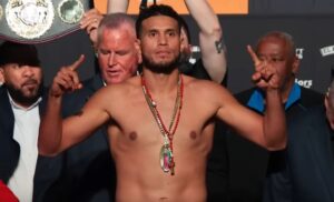 David Benavidez weigh in for Morrell Fight on PBC Prime Video