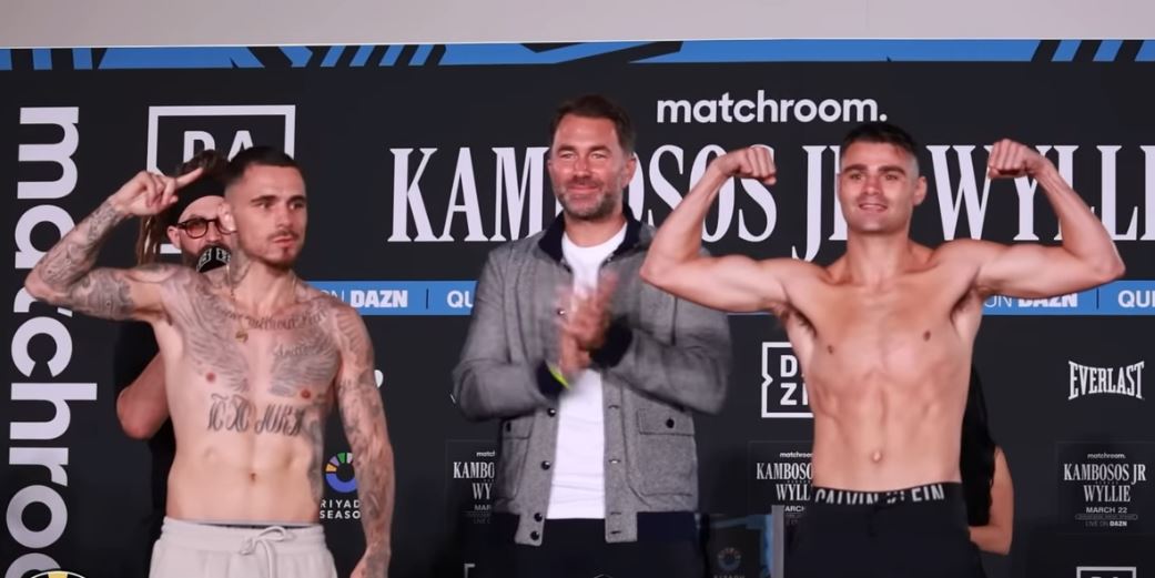 George Kambosos Jr vs Jake Wyllie fight weigh in 2025