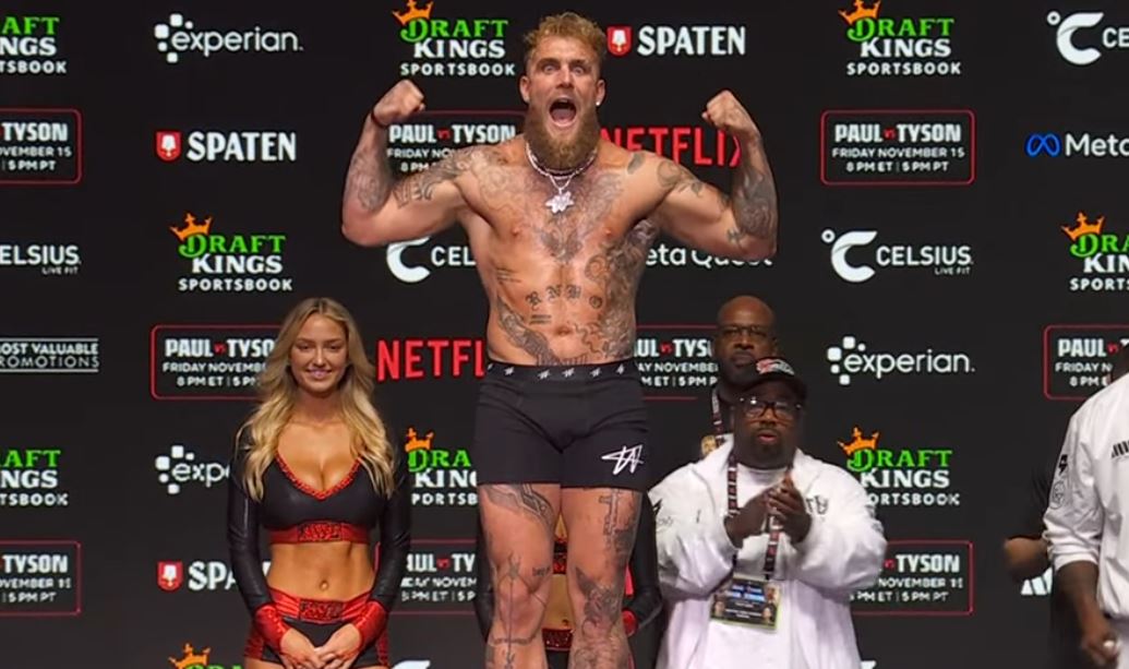 Jake Paul weigh in for Mike Tyson fight