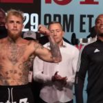 Jake Paul vs Anderson silva weigh in fight photo