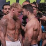 Jake Paul and Mike Perry head to head at weigh in