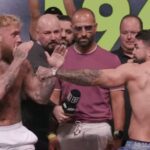 Jake Paul and Mike Perry face off at the weigh in