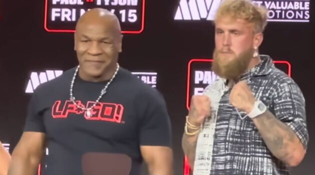 Mike Tyson and Jake Paul at New York press conference