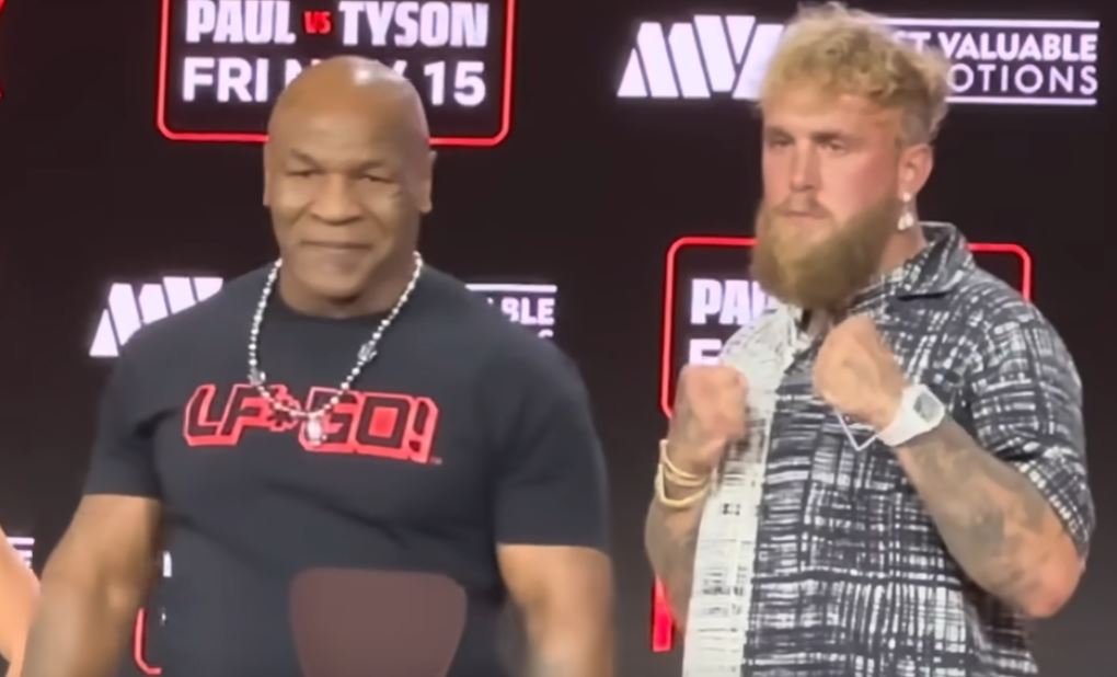 Mike Tyson and Jake Paul at New York press conference