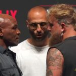 Mike Tyson and Jake Paul staredown