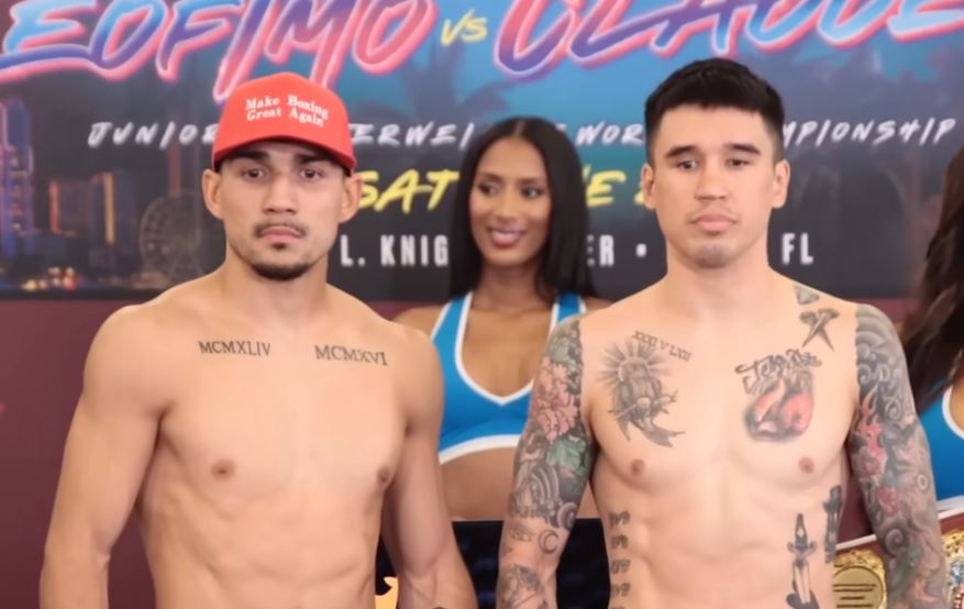 Teofimo Lopez and Steve Claggett June 29 2024 weigh in