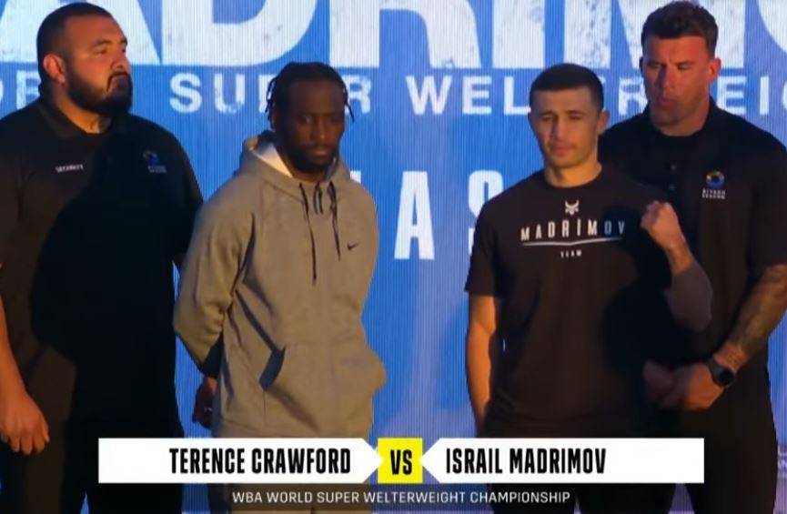 Terence Crawford and Israil Madrimov arrive at Los Angeles Grand Arrivals