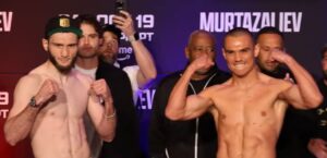 Tim Tszyu vs Bakhram Murtazaliev 2024 weigh in photo