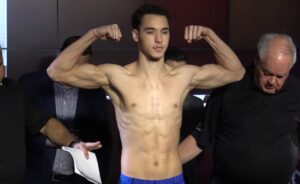 Young Canadian boxer Steven Butler weigh in